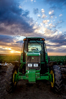 Tractor at Sunset