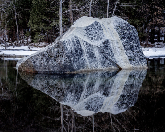 Rock reflection, Merced River, Yosemite Valley, California