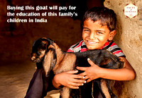 Faces of Eurasia- buying this goat pays for this household's children's education